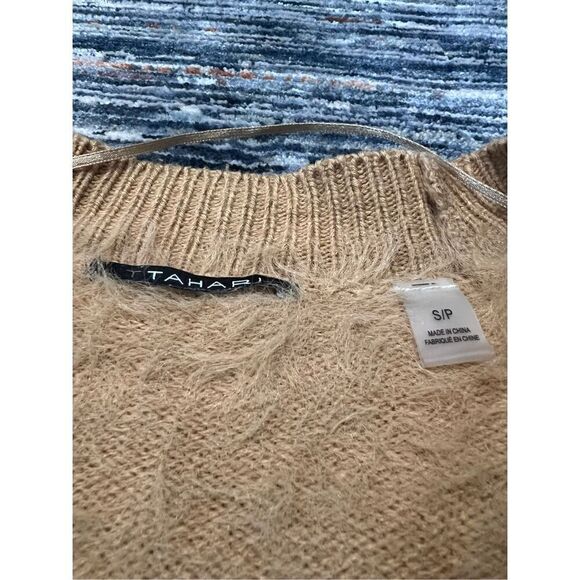 T Tahari oversized sweater cardigan eyelashes size S - Picture 6 of 10